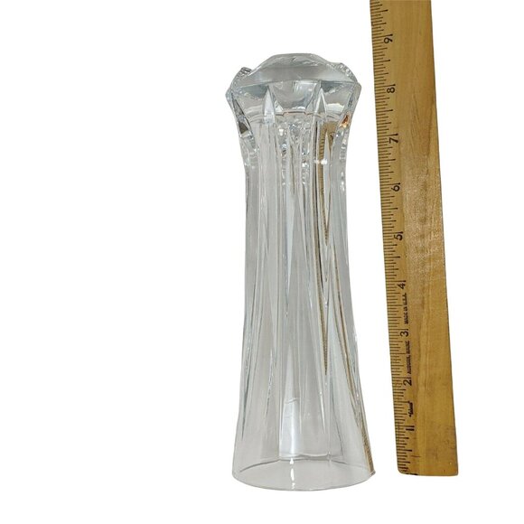 Crystal Glass Vertical Cut Bud Vase 8 Inches Tall 60d - Picture 6 of 6